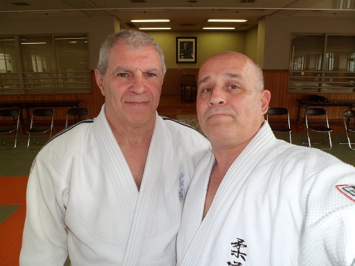 Con sensei Antonio Gallina, presidente de la Federación Metropolitana de Judo, juntos en Japón.