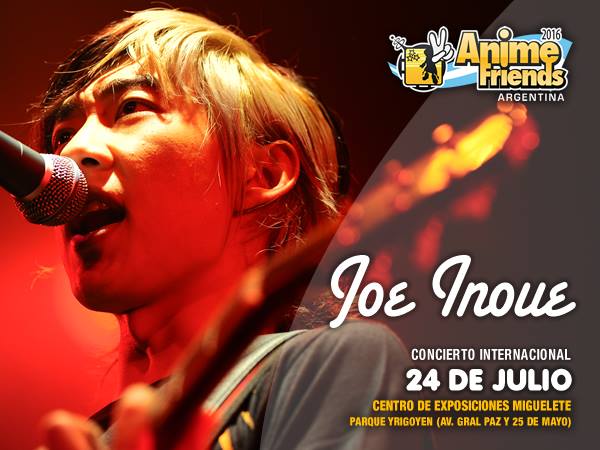 El cantante de rock japonés Joe Inoue llega al Anime Friends 2016. Dará un concierto el 24 de julio. Créditos: Yamato Argentina