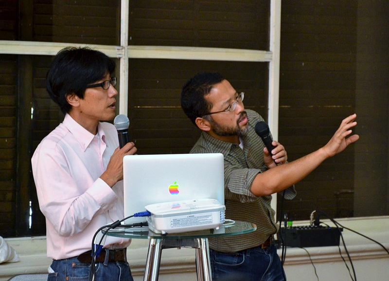 Dr.Takahashi Hidenori junto al Dr. Keiichi Ohnaka, Gestores de "TAO". Foto gentileza de Mario Guardia-Hino Galleguillos.