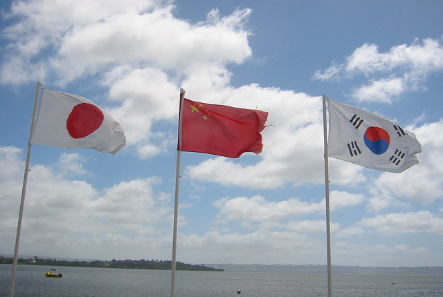 Banderas Japon China Corea